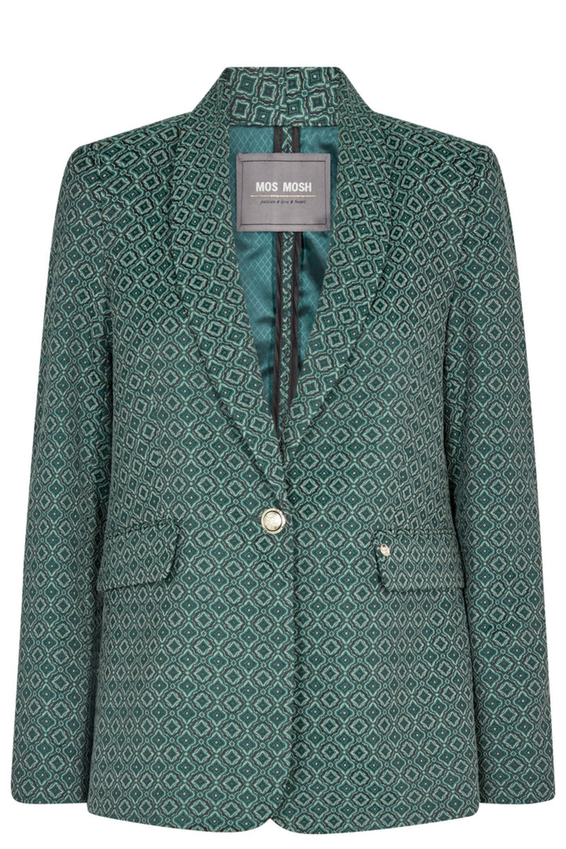 Mos Mosh Australia Bena Geometric Blazer Blue Spruce – Smoke