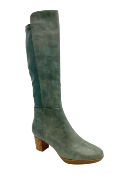 Prisone Knee High Boot - Forest Green Leather