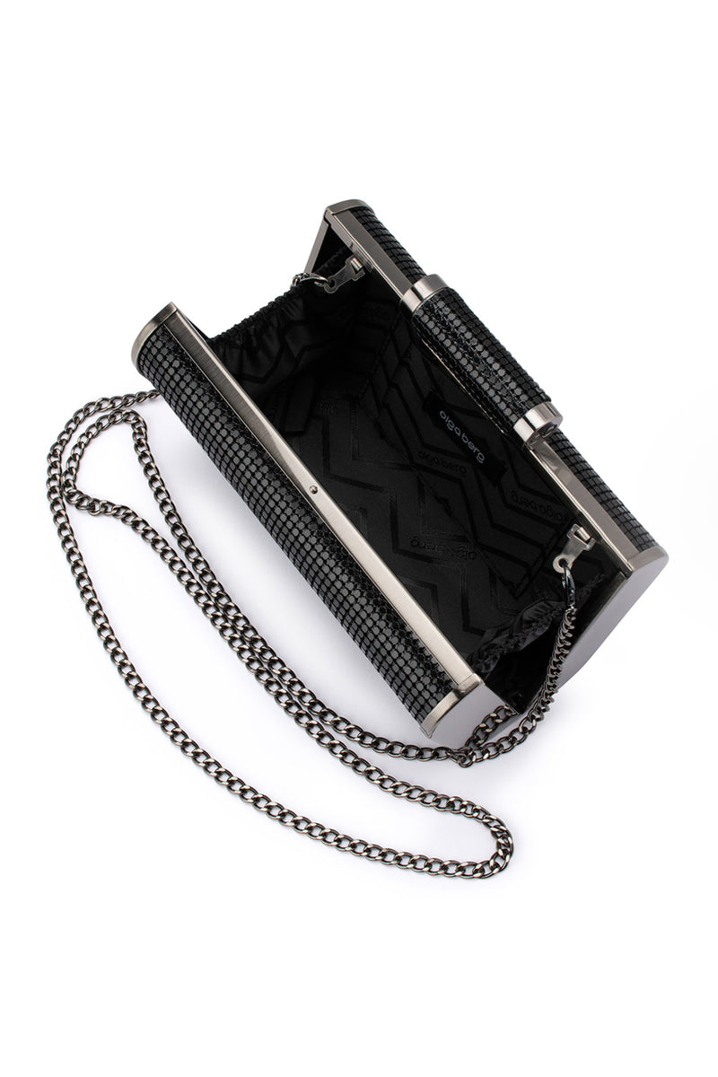 Black hard best sale clutch bag