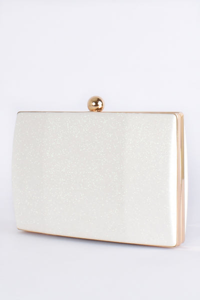 Kira Ball Top Structured Clutch - White