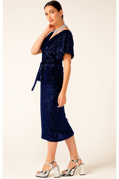 Lancaster Sequin Midi Dress - Sapphire Navy SIZE 8 ONLY