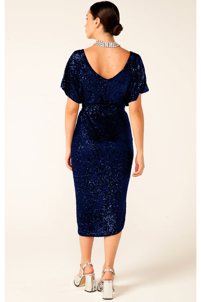 Lancaster Sequin Midi Dress - Sapphire Navy SIZE 8 ONLY