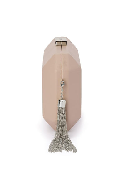 Lia Facetted Pod with Tassel - Natural Silver