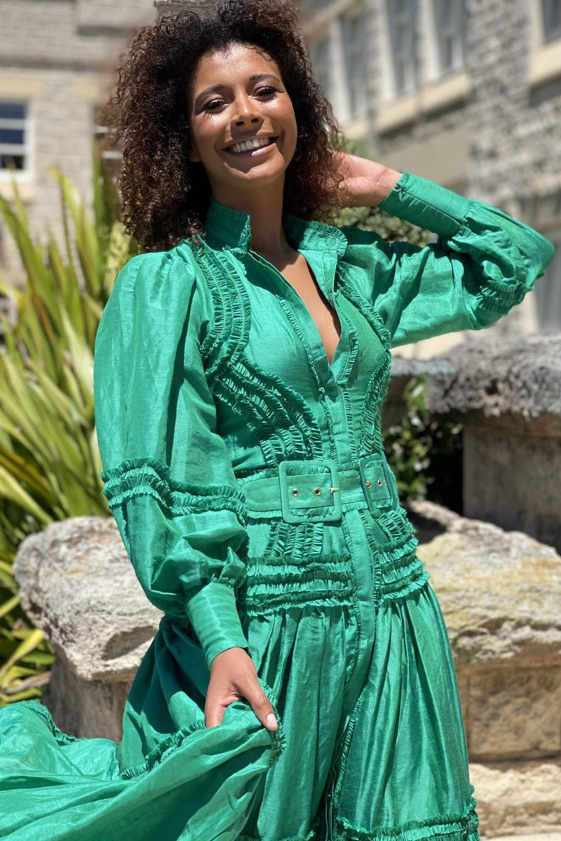 MACKENZIE MODE Starlet Maxi Dress Green Smoke Mirrors Boutique