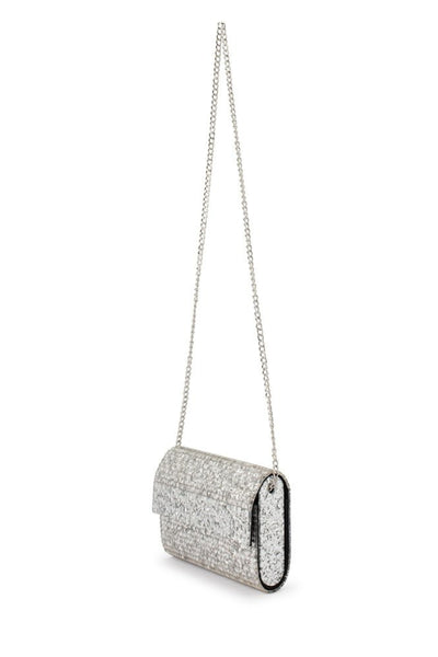 Stacer Acrylic Foldover Clutch - Silver