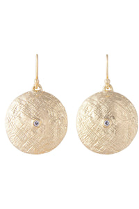 White Topaz Grenada Earrings - Gold