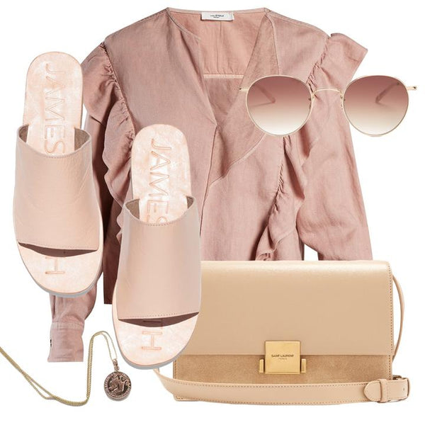 Off Duty Leather Slide - Ballet