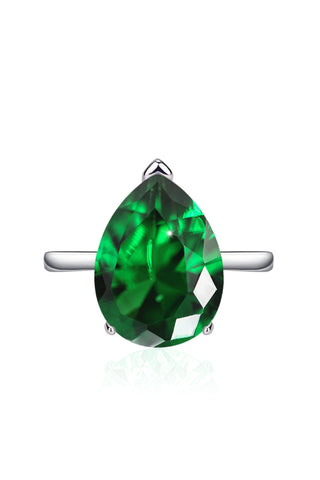 Teardrop Crystal Ring - Emerald