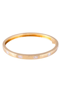 White Crystal Deco Bracelet - Gold