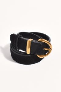 Metal Buckle Jeans Belt - Black Gold