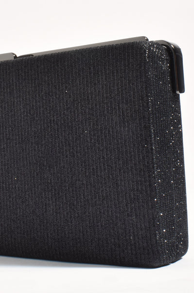 Charlene Rectangle Structured Clutch - Black