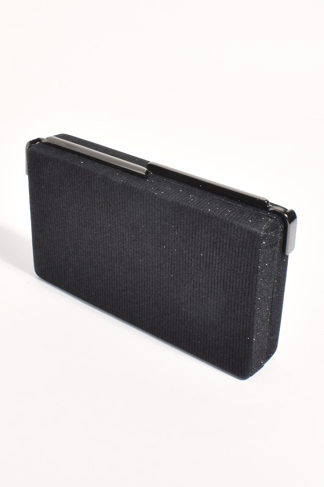 Charlene Rectangle Structured Clutch - Black