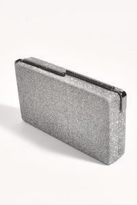 Charlene Rectangle Structured Clutch - Gunmetal
