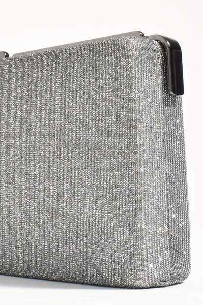 Charlene Rectangle Structured Clutch - Gunmetal