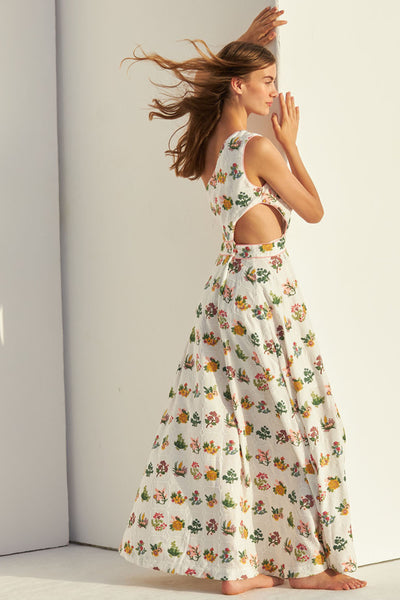 Assy One Shoulder Maxi Dress - White