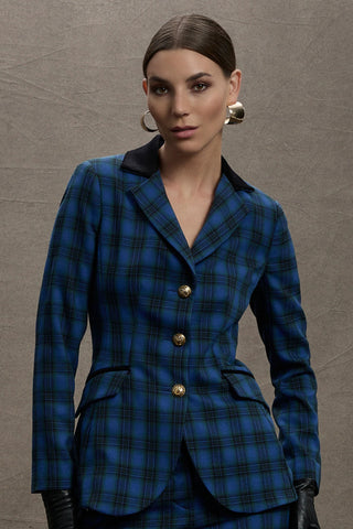 Blair Blazer - Blue Check SIZE 10 ONLY