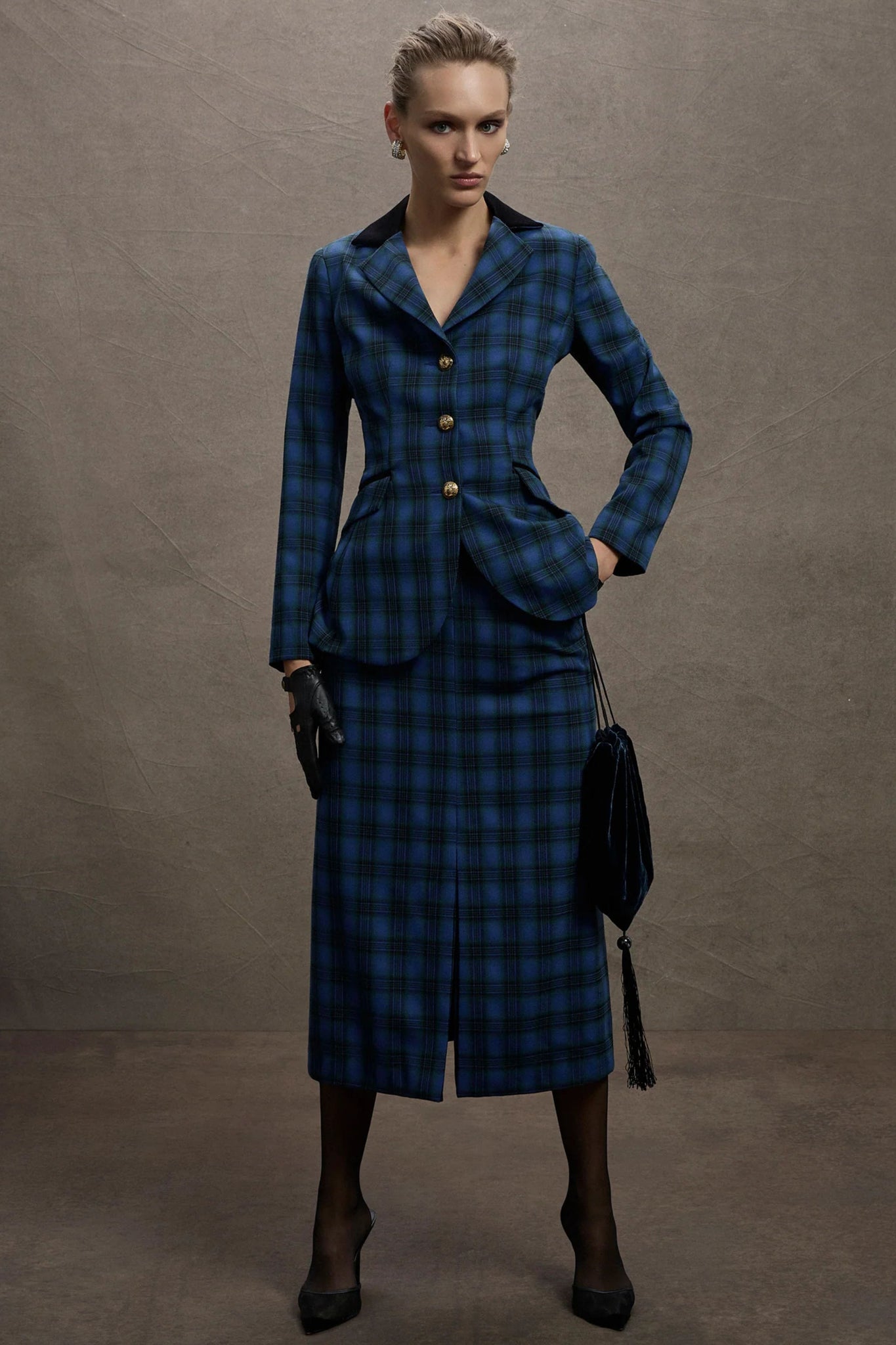 Blair Skirt - Blue Check