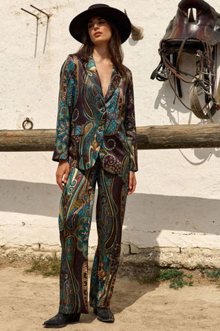 Carlo Silk Pant - Paisley Print