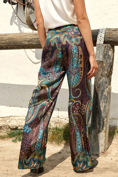 Carlo Silk Pant - Paisley Print