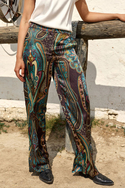 Carlo Silk Pant - Paisley Print