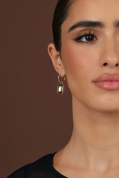 Mini Jewel Drop Earings - Teal Gold
