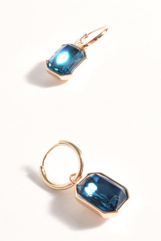 Mini Jewel Drop Earings - Teal Gold