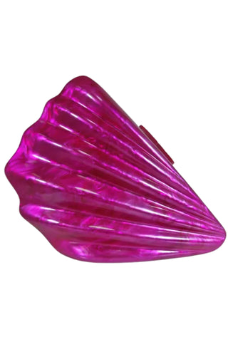 Adylyn Acrylic Seashell Clutch - Marble Pink