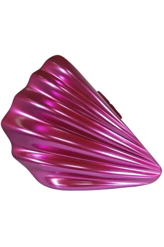 Adylyn Acrylic Seashell Clutch - Metallic Pink