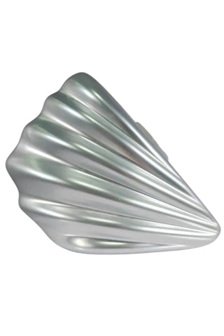 Adylyn Acrylic Seashell Clutch - Metallic Silver