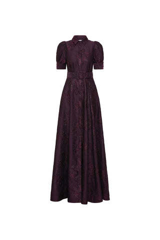 Afina Short Sleeve Gown - Blackberry