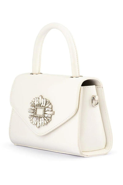 Alejandra Embellished Top Handle Bag - White