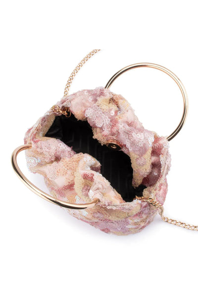 Alfie Floral Sequin Bag - Blush