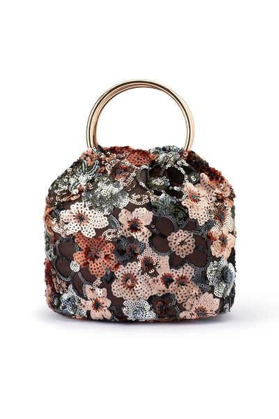 Alfie Floral Sequin Bag - Bronze