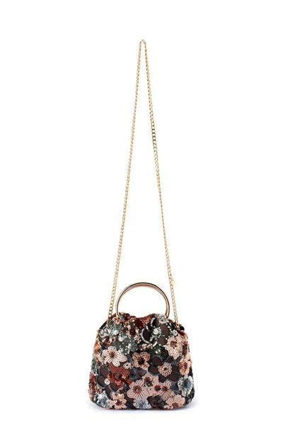 Alfie Floral Sequin Bag - Bronze