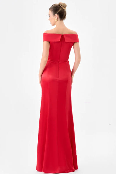 Aliana Off Shoulder Gown - Red
