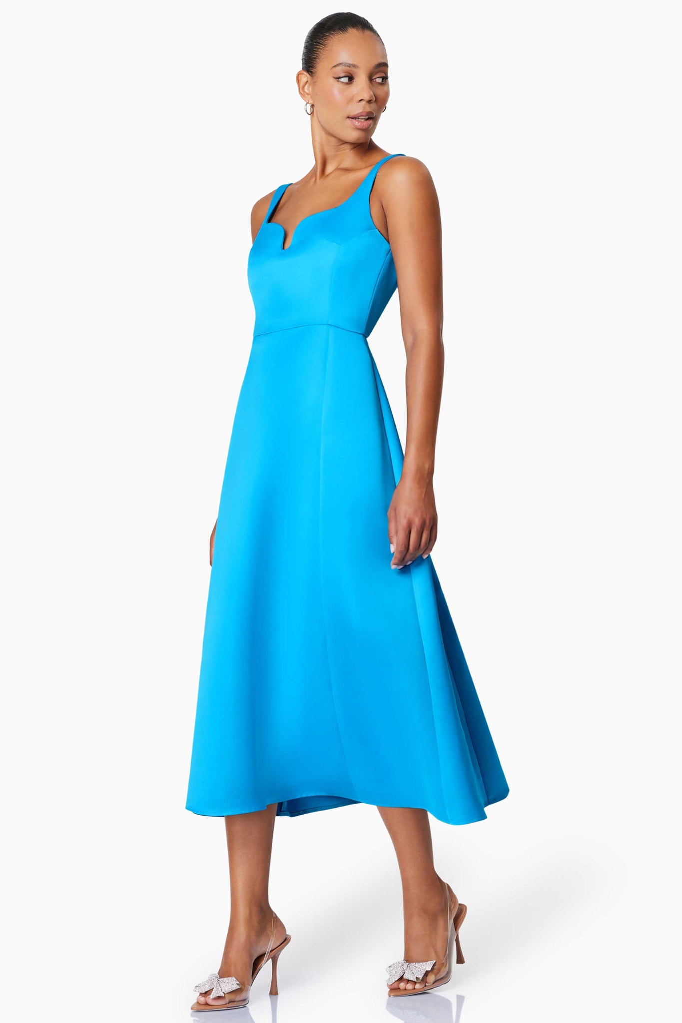 ELLIATT STOCKIST Alice A Line Midi Dress Aqua Blue Smoke Mirrors Boutique