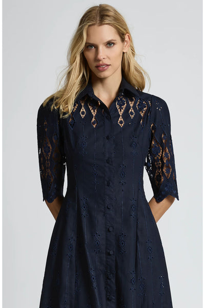 Alice Shirt Dress - Navy