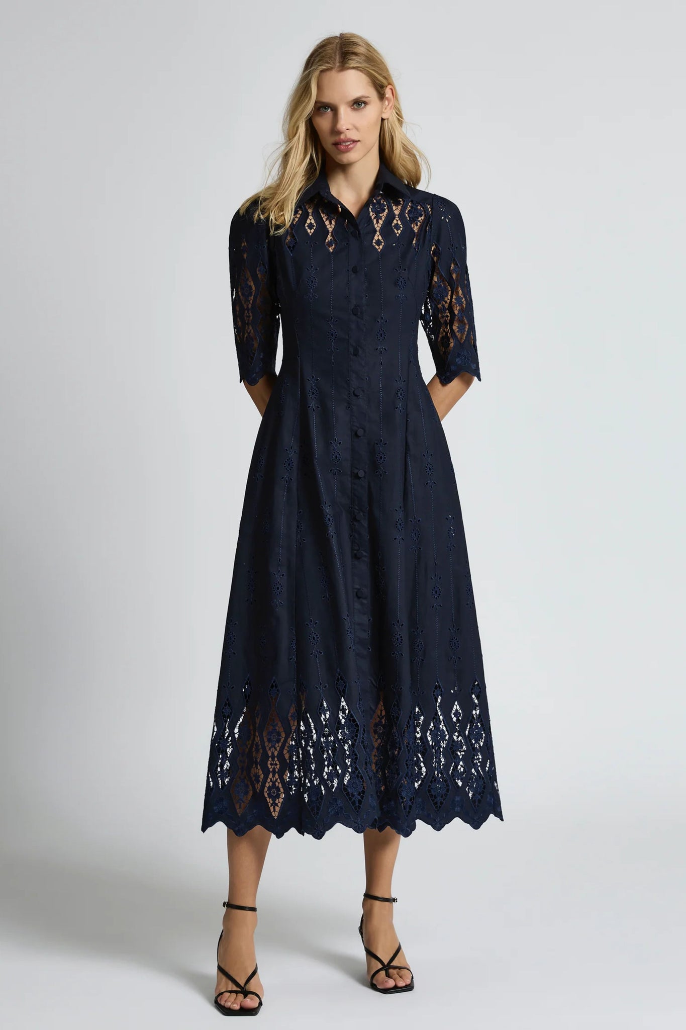 Alice Shirt Dress - Navy