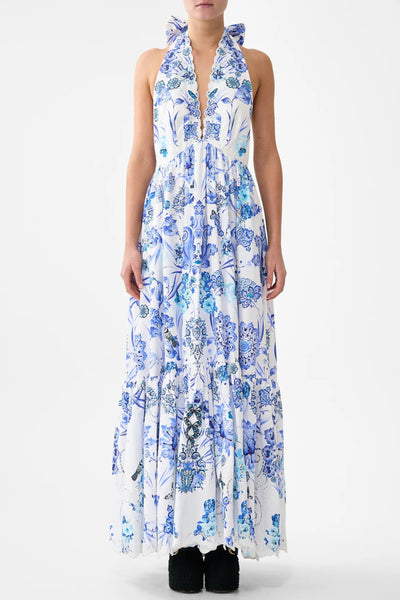 All About That Lace Ruffle Hem Halter Dress