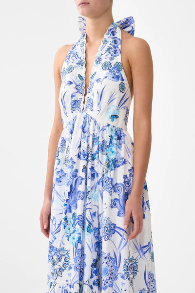 All About That Lace Ruffle Hem Halter Dress