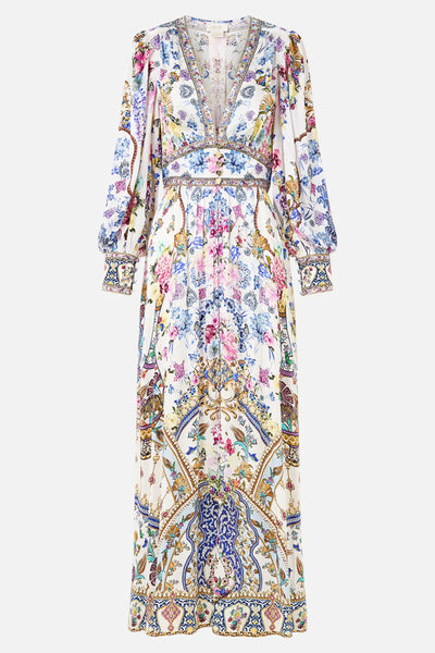 All About That Lace Shaped Waistband Dress with Gathered Sleeves