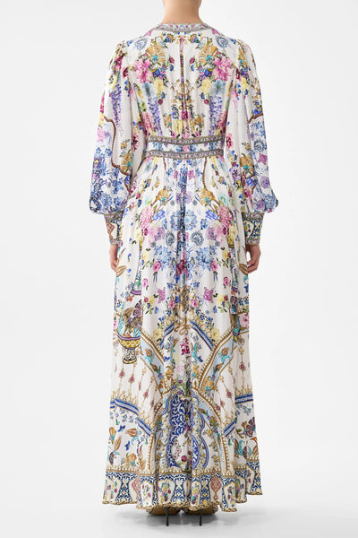 All About That Lace Shaped Waistband Dress with Gathered Sleeves