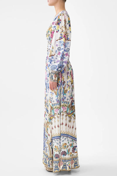 All About That Lace Shaped Waistband Dress with Gathered Sleeves