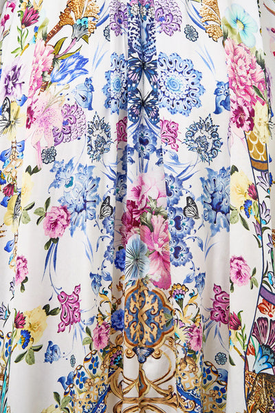 All About That Lace Shaped Waistband Dress with Gathered Sleeves