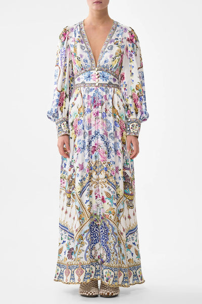 All About That Lace Shaped Waistband Dress with Gathered Sleeves