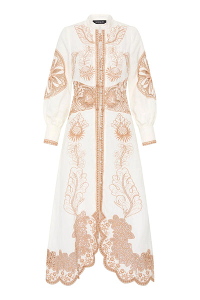 Alma Midi Dress - Ivory Beige