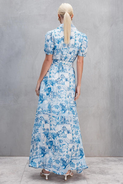 Aly Shirt Dress - Blue Floral