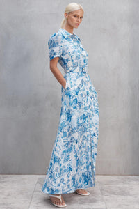 Aly Shirt Dress - Blue Floral