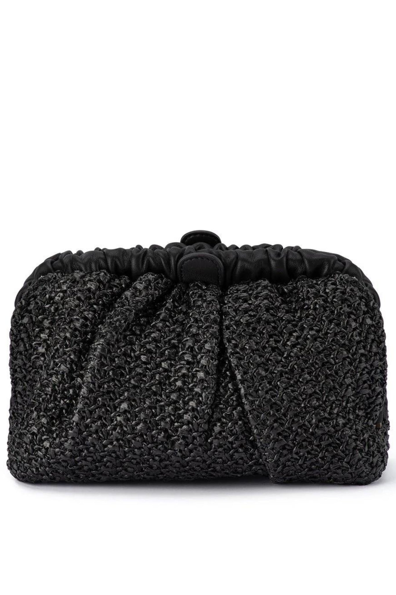 Amalia Petite Gathered Clutch - Black