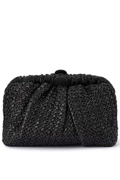 Amalia Petite Gathered Clutch - Black